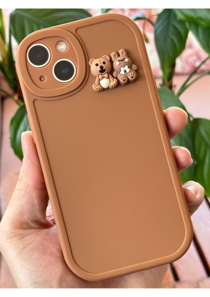 Apple iPhone 14/13 Uyumlu Kılıf Tasarımlı Desenli Kamera Korumalı Ayıcık ve Tavşan Yumuşak Silikon Kapak indirimleri
