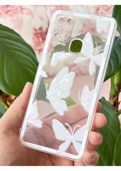 Samsung Galaxy M31 Kılıf Şeffaf Kelebek Tasarımlı Desenli Kamera Korumalı Yumuşak Silikon Kapak
