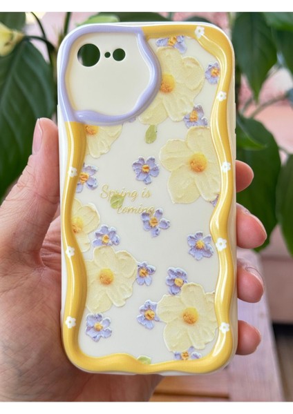 Apple iPhone 7/8/SE20/SE22 Kılıf Tasarımlı Desenli Kamera Korumalı Papatya Çiçek Renkli Silikon Kapak
