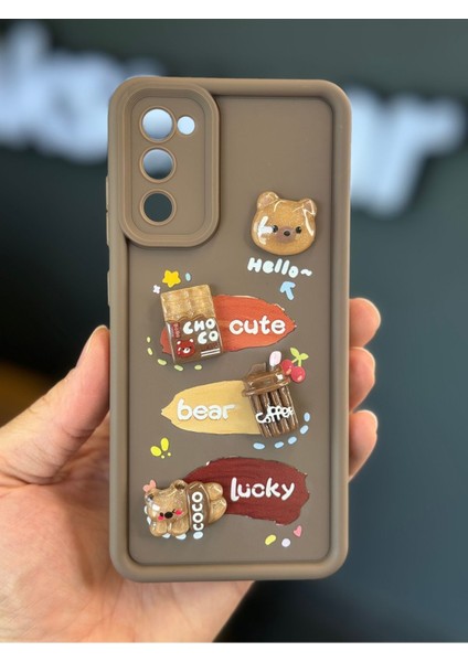 Samsung Galaxy S20 Fe Uyumlu Kılıf Tasarımlı Desenli Kamera Korumalı Ayıcık Kahve Renkli Yumuşak fırsatları