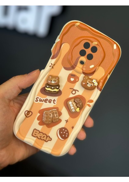 Xiaomi Redmi Note 9s/9 Pro Kılıf Tasarımlı Desenli Kamera Korumalı Ayıcık Bisküvi Renkli Cofffe Silikon Kap modelleri