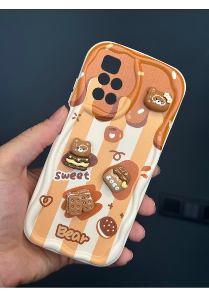 Xiaomi Redmi 10 2022 Kılıf Tasarımlı Desenli Kamera Korumalı Ayıcık Bisküvi Renkli Cofffe Silikon Kapak fırsatları