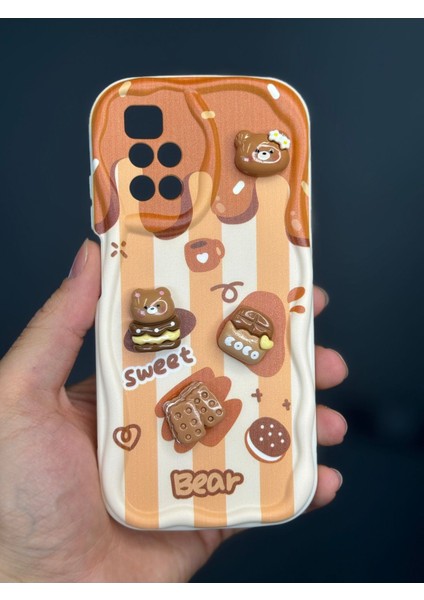 Xiaomi Redmi 10 2022 Kılıf Tasarımlı Desenli Kamera Korumalı Ayıcık Bisküvi Renkli Cofffe Silikon Kapak indirimleri