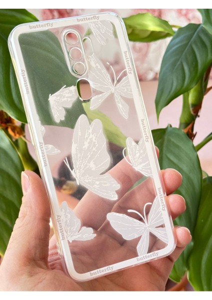 Oppo A5 - A9 2020 Kılıf Şeffaf Kelebek Tasarımlı Desenli Kamera Korumalı Yumuşak Silikon Kapak fiyatları