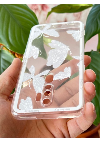 Oppo A5 - A9 2020 Kılıf Şeffaf Kelebek Tasarımlı Desenli Kamera Korumalı Yumuşak Silikon Kapak modelleri