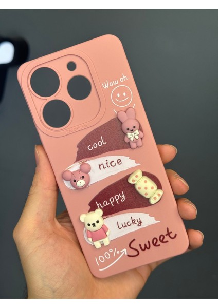 Tecno Spark 10 Pro Uyumlu Kılıf Kamera Korumalı Tavşan Figürlü Pembe Yumuşak Silikon Kapak