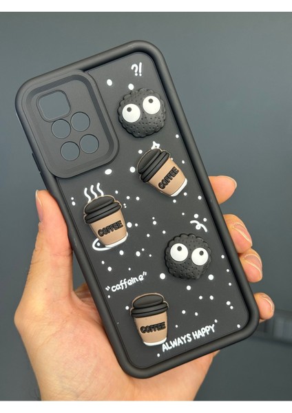 Xiaomi Redmi 10 2022 Kılıf Tasarımlı Desenli Kamera Korumalı Coffee Kurabiye Siyah Yumuşak Silikon Kapak fiyatları
