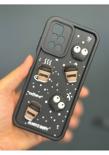 Xiaomi Redmi 10 2022 Kılıf Tasarımlı Desenli Kamera Korumalı Coffee Kurabiye Siyah Yumuşak Silikon Kapak modelleri