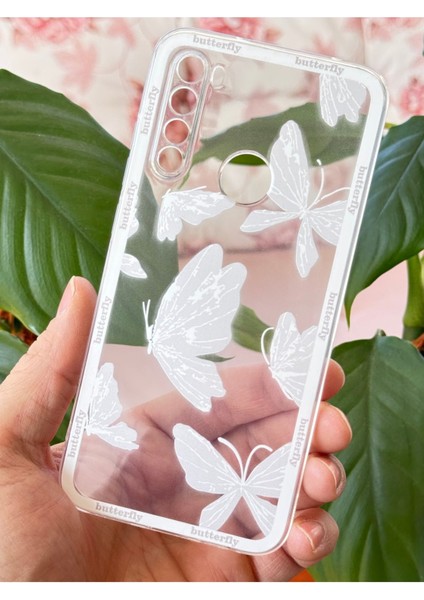Xiaomi Redmi Note 8 Kılıf Tasarımlı Desenli Kamera Korumalı Şeffaf Kelebek Esnek Yumuşak Silikon Kapak