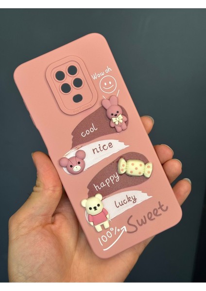 Xiaomi Redmi Note 9 Pro Uyumlu Kılıf Tasarımlı Desenli Kamera Korumalı Tavşan Pembe Yumuşak Silikon Kapak modelleri