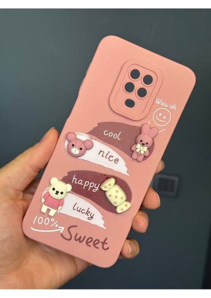 Xiaomi Redmi Note 9 Pro Uyumlu Kılıf Tasarımlı Desenli Kamera Korumalı Tavşan Pembe Yumuşak Silikon Kapak fırsatları