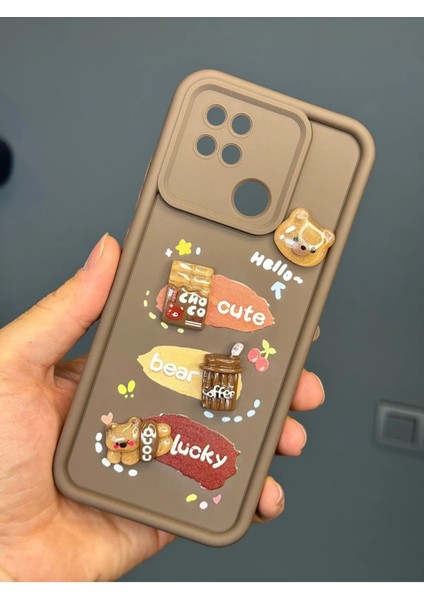 Oppo A15/A15S Kılıf Tasarımlı Desenli Kamera Korumalı Ayıcık Kahve Renkli Yumuşak Silikon Kapak modelleri