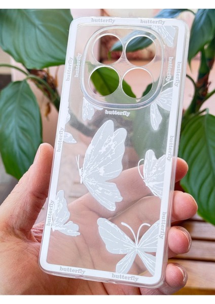 Xiaomi Redmi Note 14 Pro 4g Kılıf Tasarımlı Kelebek Desenli Kamera Korumalı Şeffaf Yumuşak Silikon Kapak modelleri