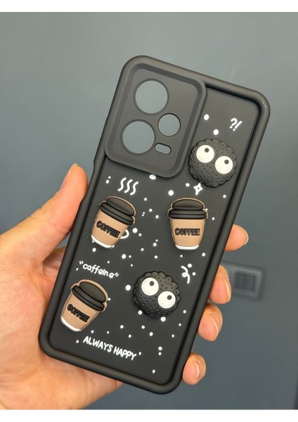 Xiaomi Redmi Note 12 Pro 5g Kılıf Tasarımlı Desenli Kamera Korumalı Coffee Kurabiye Yumuşak Silikon Kapak modelleri