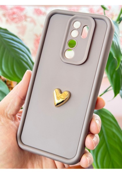 Xiaomi Redmi Note 8 Pro Kılıf 3D Kalp Tasarımlı Kahverengi Desenli Yumuşak Kamera Korumalı Kapak fırsatları