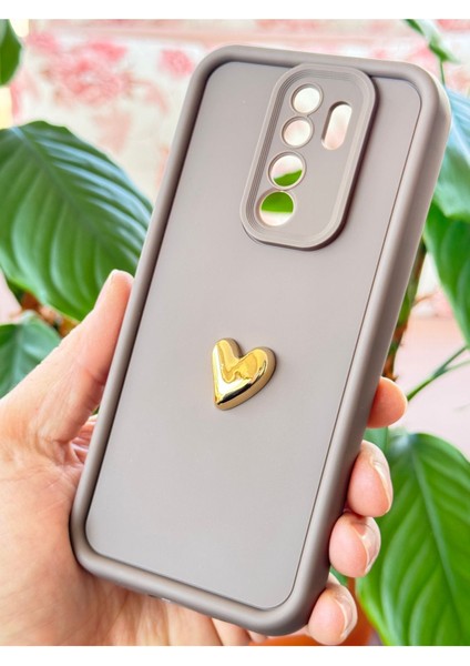 Xiaomi Redmi Note 8 Pro Kılıf 3D Kalp Tasarımlı Kahverengi Desenli Yumuşak Kamera Korumalı Kapak indirimleri