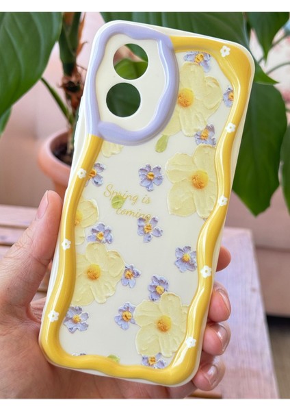 Oppo A38 Kılıf Tasarımlı Desenli Kamera Korumalı Papatya Çiçek Renkli Silikon Kapak