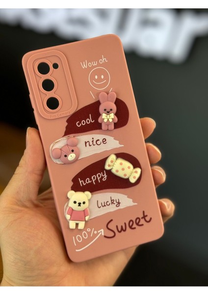 Samsung Galaxy S20 Fe Uyumlu Kılıf Tasarımlı Desenli Kamera Korumalı Tavşan Pembe Yumuşak Silikon Kapak modelleri