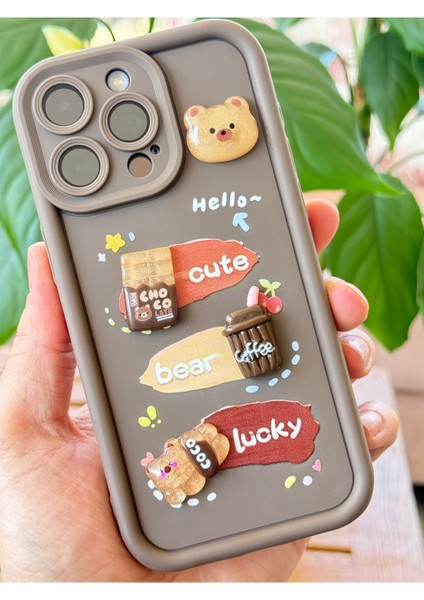 Apple iPhone 16 Pro Kılıf Tasarımlı Desenli Kamera Korumalı Ayıcık Kahve Yumuşak Silikon Kapak fırsatları