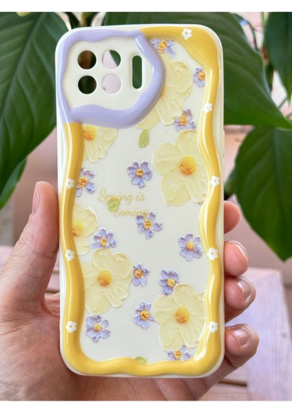 Oppo Reno 4 Lite Kılıf Tasarımlı Desenli Kamera Korumalı Papatya Çiçek Renkli Silikon Kapak
