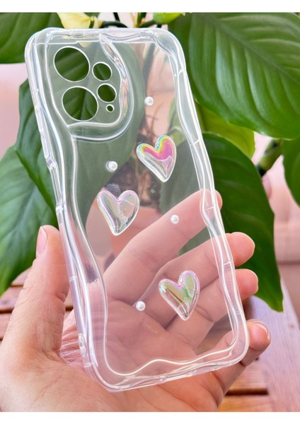 Xiaomi Redmi Note 12 4g Kılıf 3D Kalpli Inci Tasarımlı Desenli Kamera Korumalı Şeffaf Silikon Kapak fiyatları