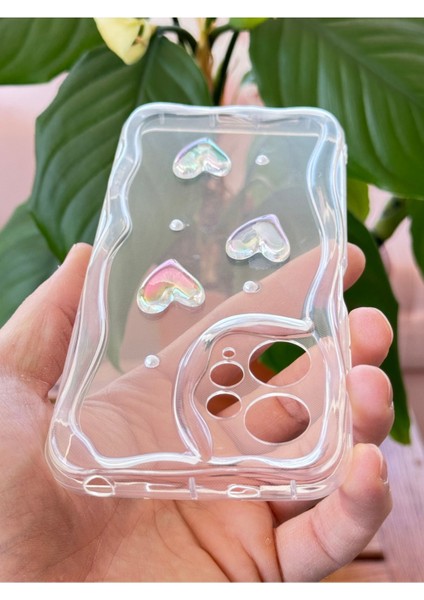 Xiaomi Redmi Note 12 4g Kılıf 3D Kalpli Inci Tasarımlı Desenli Kamera Korumalı Şeffaf Silikon Kapak modelleri