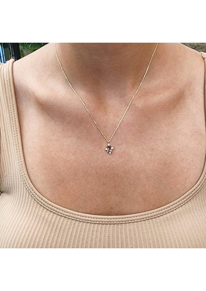 1.25 Ct Sultanayt 0,25 Ct Pırlanta(Signty)Taşlı Dikdörtgen Tasarım Modern Tarz 925 Ayar Gümüş Kolye