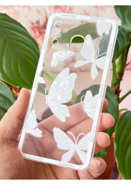 Samsung Galaxy A20/A30 Kılıf Şeffaf Kelebek Tasarımlı Desenli Kamera Korumalı Yumuşak Silikon Kapak