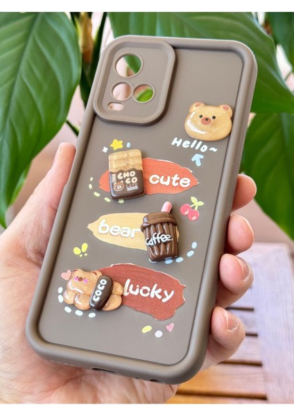 Vivo Y21/Y21S Kılıf Tasarımlı Desenli Kamera Korumalı Ayıcık Kahve Renkli Yumuşak Silikon Kap fırsatları