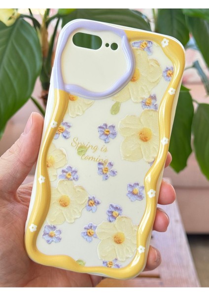 Apple iPhone 7/8 Plus Uyumlu Kılıf Tasarımlı Desenli Kamera Korumalı Papatya Çiçek Renkli Silikon Kapak