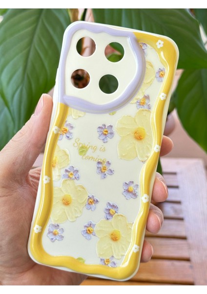 Realme 11 4g Kılıf Tasarımlı Desenli Kamera Korumalı Papatya Çiçek Renkli Silikon Kapak