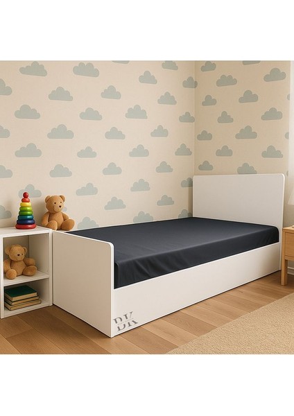 Beyaz Minimalist Tek Kişilik Karyola