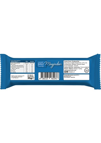 Bitter Çikolata Kaplı Hindistan Cevizli Meyve Bar 35 gr x 12 Adet
