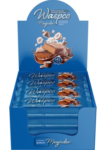 Bitter Çikolata Kaplı Hindistan Cevizli Meyve Bar 35 gr x 12 Adet