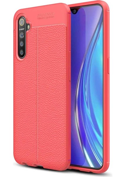 Realme 6 Deri Görünümlü Firo Silikon Kılıf