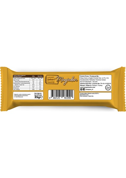 Bitter Çikolata Kaplı Muzlu ve Bademli Meyve Bar 35 gr x 12 Adet