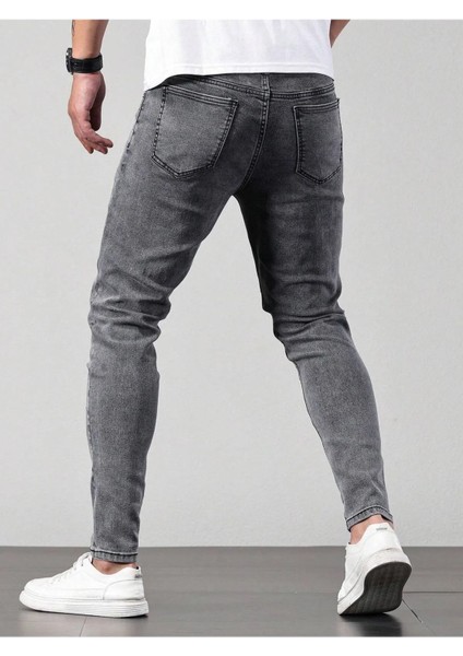 Erkek Casual Normal Bel Jean Kot Pantolon fırsatları