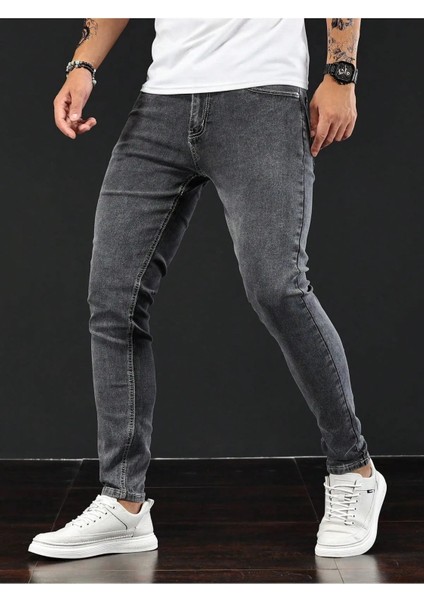 Erkek Casual Normal Bel Jean Kot Pantolon fırsatları