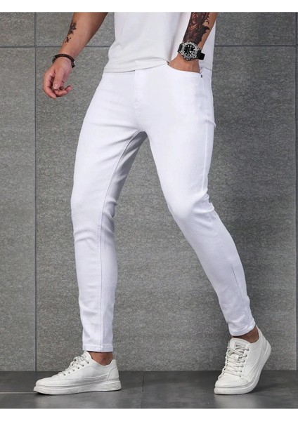 Erkek Casual Normal Bel Jean Kot Pantolon