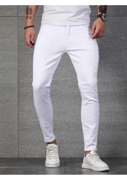 Erkek Casual Normal Bel Jean Kot Pantolon