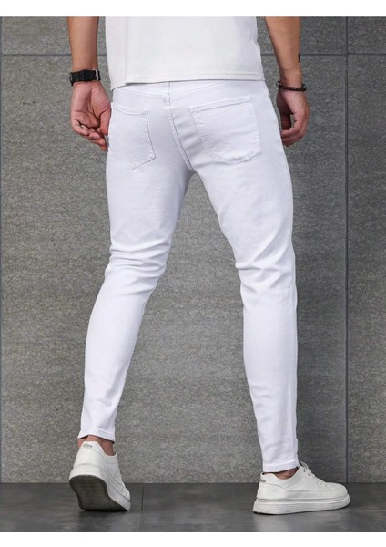 Erkek Casual Normal Bel Jean Kot Pantolon
