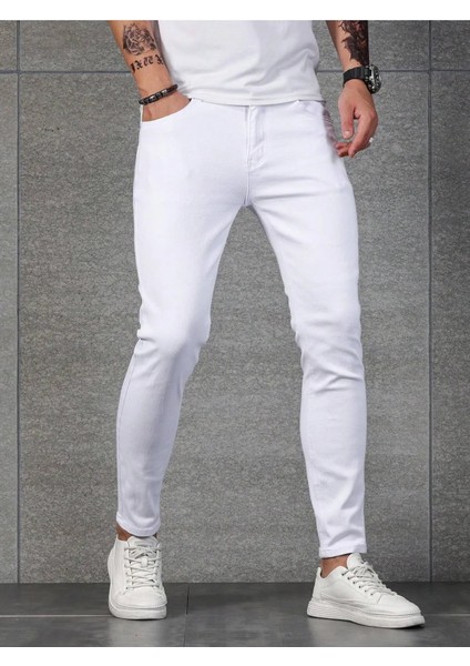Erkek Casual Normal Bel Jean Kot Pantolon