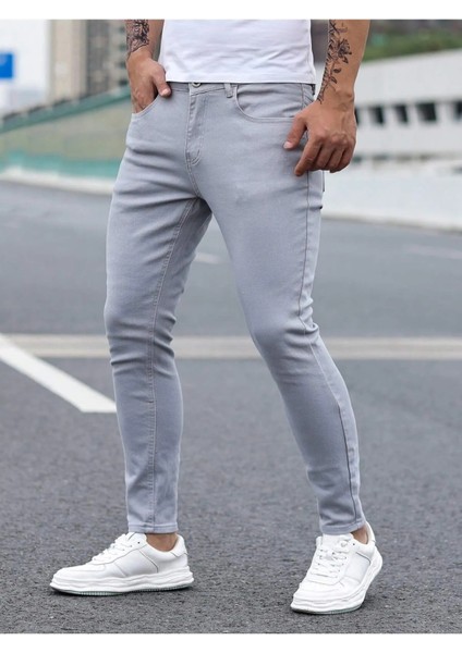 Erkek Casual Normal Bel Jean Kot Pantolon