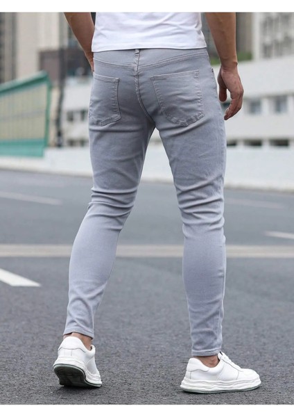 Erkek Casual Normal Bel Jean Kot Pantolon