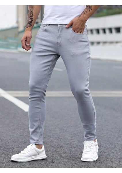 Erkek Casual Normal Bel Jean Kot Pantolon