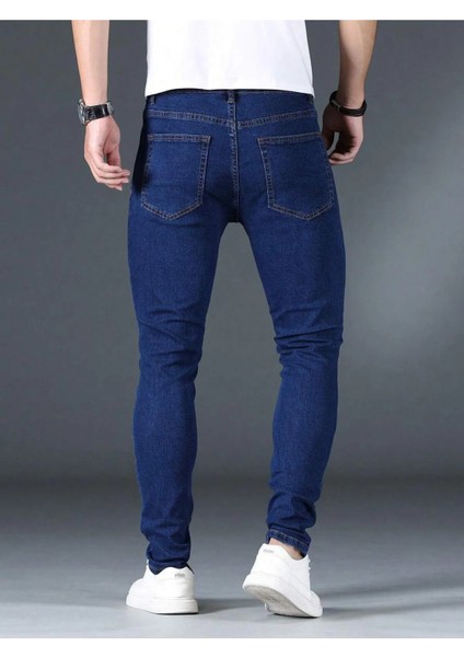 Erkek Casual Normal Bel Jean Kot Pantolon