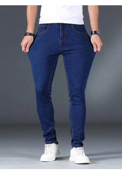Erkek Casual Normal Bel Jean Kot Pantolon