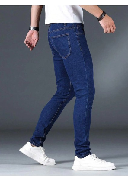 Erkek Casual Normal Bel Jean Kot Pantolon