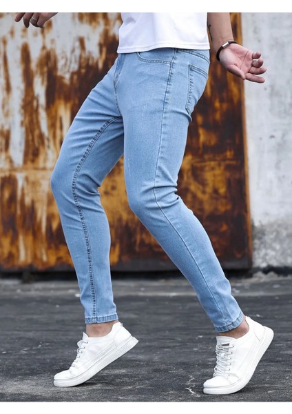 Erkek Casual Normal Bel Jean Kot Pantolon fırsatları