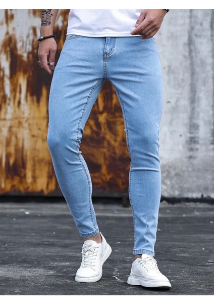 Erkek Casual Normal Bel Jean Kot Pantolon